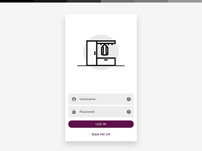 Wardrobe Android App backdrop login material design
