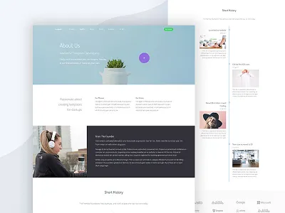 About Us bootstrap business css html page portfolio saas software startup template thesaas webapp