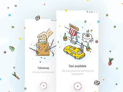Foodberry Onbording Vol. 2 app application food food delivery foodberry geex arts illustration mobile onboarding restaurant ui