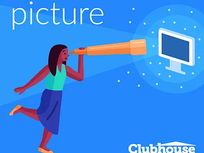 See the full picture advertising computer happy illustration vector