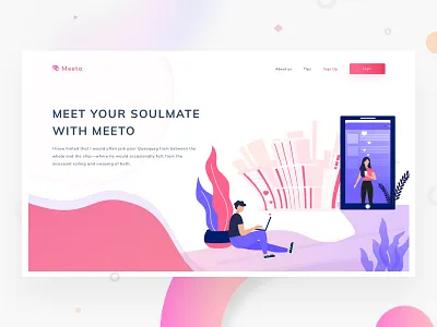 Dating App Hero app case study dating app dating ui illustration love mobile ui user interface ux web