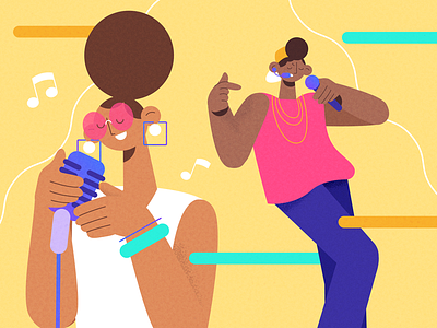 the music scene character concert design event jazz mic music rapper singer