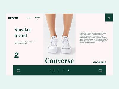 Sneaker Web Page add to cart converse e commerce next prev rebound rebound shot search sneaker z.studio