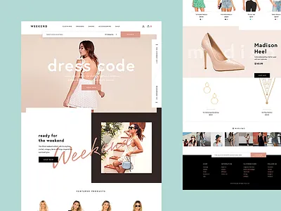 Fashion Shop Concept clean dress e commerce eshop fashion homepage magento shopify
