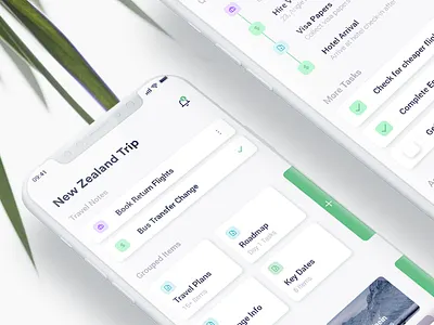 Travel Productivity app application minimal modern productivity sketch tasks travel ui xd