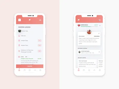 Nimbus Tutoring for Students app checklist education gradient ios mobile mobile app profile tutor ui ux