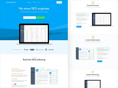 ContentKing landing page content king landing seo ui ux website