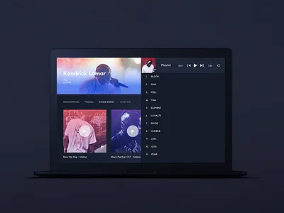 Music app austin cards darkui dashboard entertainment music player saas stream ui ux