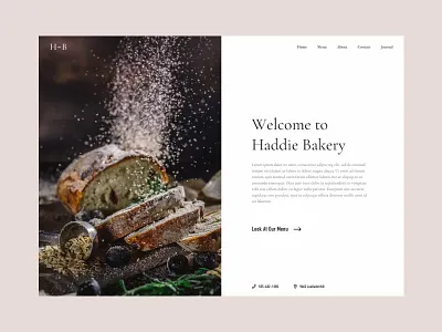 Haddie Bakery - Home bakery blog design food landing page minimalism modern ui user interface web development