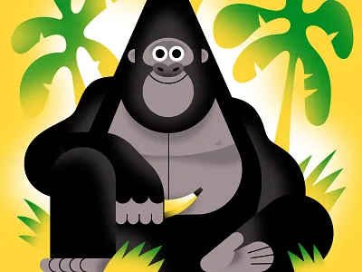 Gorilla! ape flat geometric gorilla illustration illustrator