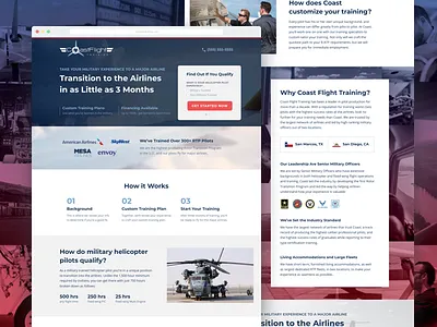 Coast Flight Training RTP Landing Page academy airline career flight form helicopter pilot plane training ui