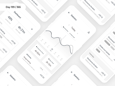Time Tracker App Wireframe | Day 199/365 - Project365 challenge daily ui design productivity project365 sf pro display time tracker toggl tracking wireframe wireframe wednesday