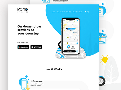 App showcase Website android app application car car care car wash iphone landing page lifestyle mobile website
