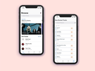 Browse Tracks challenge iphonex music shot songs ui