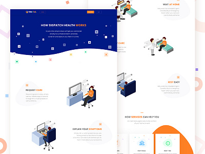 How It Works page cards design healthcare website home home page how it works illustrations design indian ui landing page medical testimonials ui designer mumbai websites