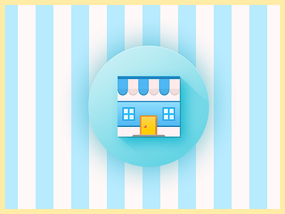 Icon Design clean flat icon long material shadow