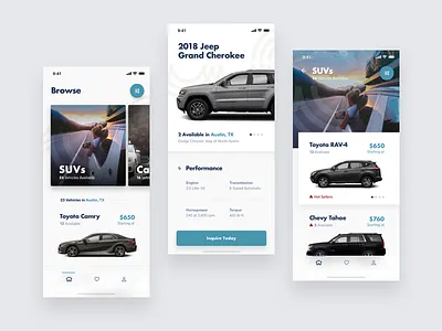 Automotive Design Exploration automotive cars filters gallery ios mobile ui ux