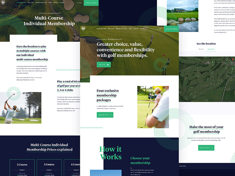 Example of Golf UI Pages