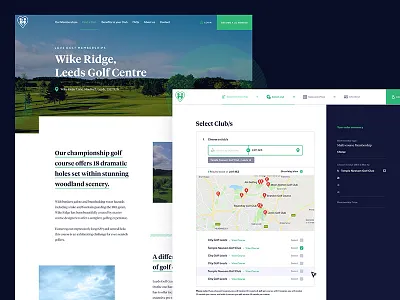 Golf UI Pages clean flat golf homepage illustration interface isometric landing navigation product search ui