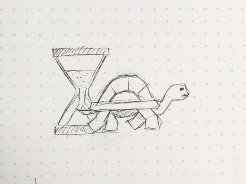 From sketch to screen cute drawing hourglass sketch turtle