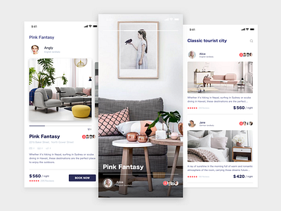 Hotel APP card design list ui