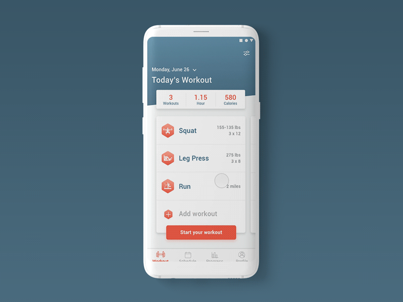 Workout Tracker App app exercise fitness interaction mobile ui ux weightlifting workout tracker