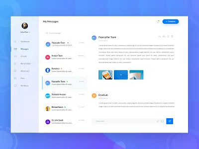 Web Application Design - Messaging Screen analytics application design dashboard design data desktop desktop application statistics ui ui design ux ux design web application design