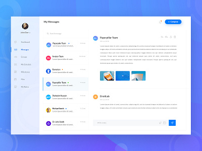 Web Application Design - Messaging Screen analytics application design dashboard design data desktop desktop application statistics ui ui design ux ux design web application design