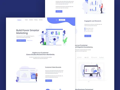Agency Landing Page Redesign agency application design business clean color isometric character design customer orientation design data analytics desktop application statistics digital homepage icon illustrator isometric isometric icons isometric illustration landing new app photo photoshop user data design webdesign