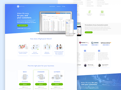 Virtual Phone System Landing Page cro landing page leadgen phone system saas uiux