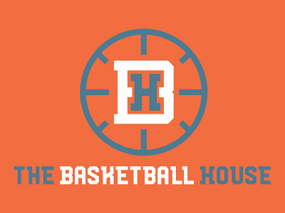 The Basketball House Logo basketball branding grey logo orange sports