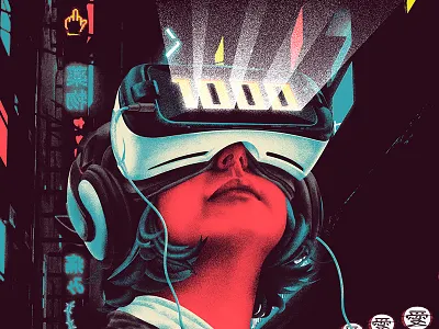 1000 followers thank you 1000 cyberpunk followers granule illustration invitation invite light paint vr