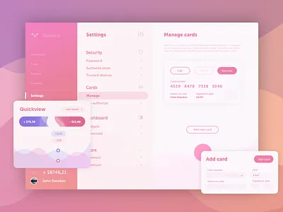 Balance settings 007 app balance color dailyui finance interface settings trending ui ux web