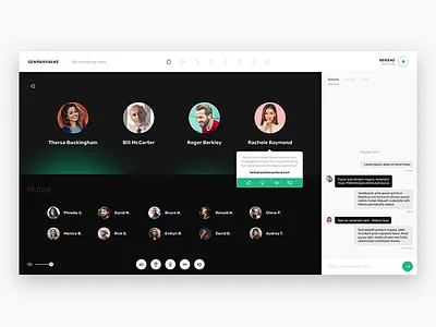 Conference call app UI app call calls company conference recording simple team ui voice
