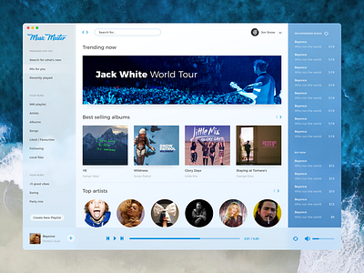 Music Player app desktop music player ui ux