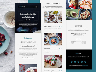 Healthy food website flat design food health meal responsive website ui ux website website design