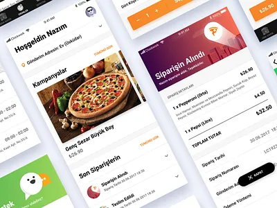 Little Caesars Pizza Ordering App clean flat ios iphone order pizza ui ux