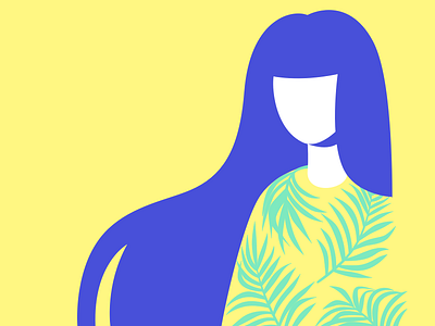 Summer Vibes character design chill girl graphic design illustration palm plants summer sun vector woman yellow