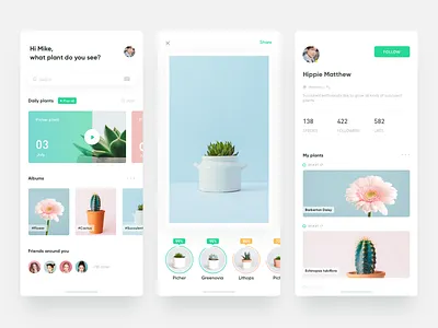 Find Green_Recognition plant APP app clean fresh green interface plant ui