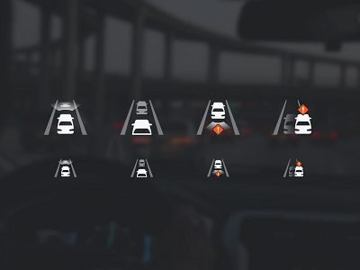 Symbols on HUD adas cruise flat gui hud icon icons infotainment map. navi system vehicle