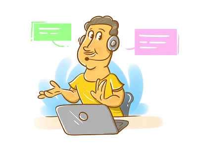 Illustration customer care executive call chat customer care help illustration illustrator ui uiillustration web