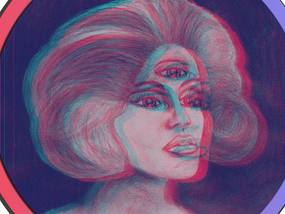Anna Glyph beehive illustration psychics sci fi science fiction supermodel third eye
