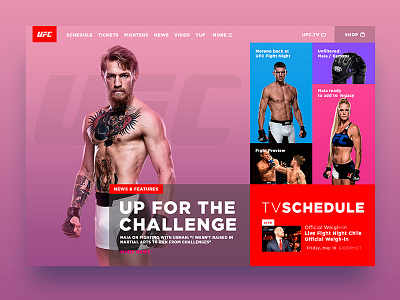 UFC landing landing page layout minimal site ufc ux
