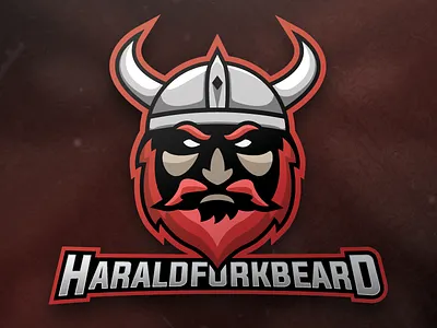 Harald Fork Beard Mascot Logo branding design illustration logo logo creation logo design twitch