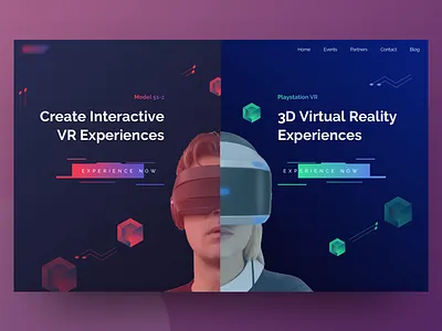 Virtual Reality Header Exploration 3d artificial augmented reality dark intelligence sci fi science shape ui ux virtual reality vr
