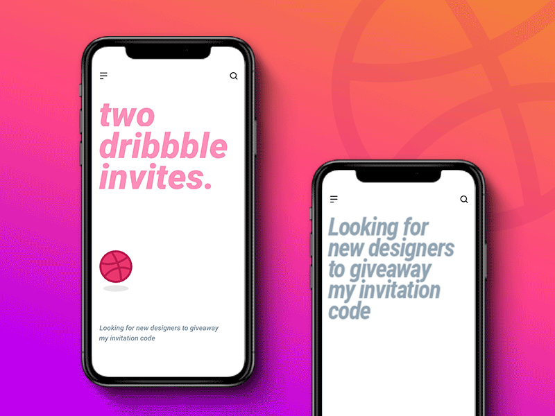 Two Dribbble Invites android animation bounce dribbble interface invite ios