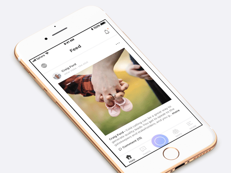 Sphere – Create Post animation app create flow interaction ios post social transition ui uiux ux