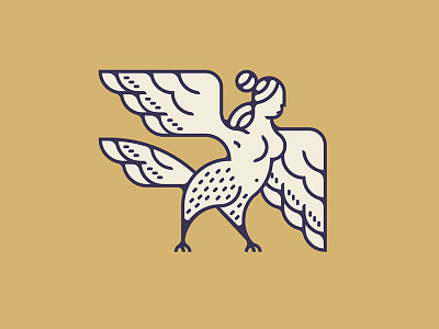 Harpy bird figure fly hair harpy lady legend line logo myth wing woman
