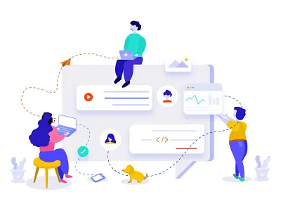 Illustration colors design flat illustration illustrator support work