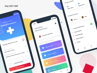 Emergency Crisis Response App | Day 203/365 - Project365 911 challenge crisis daily ui emergency graphik mobile app project365 sos super sunday